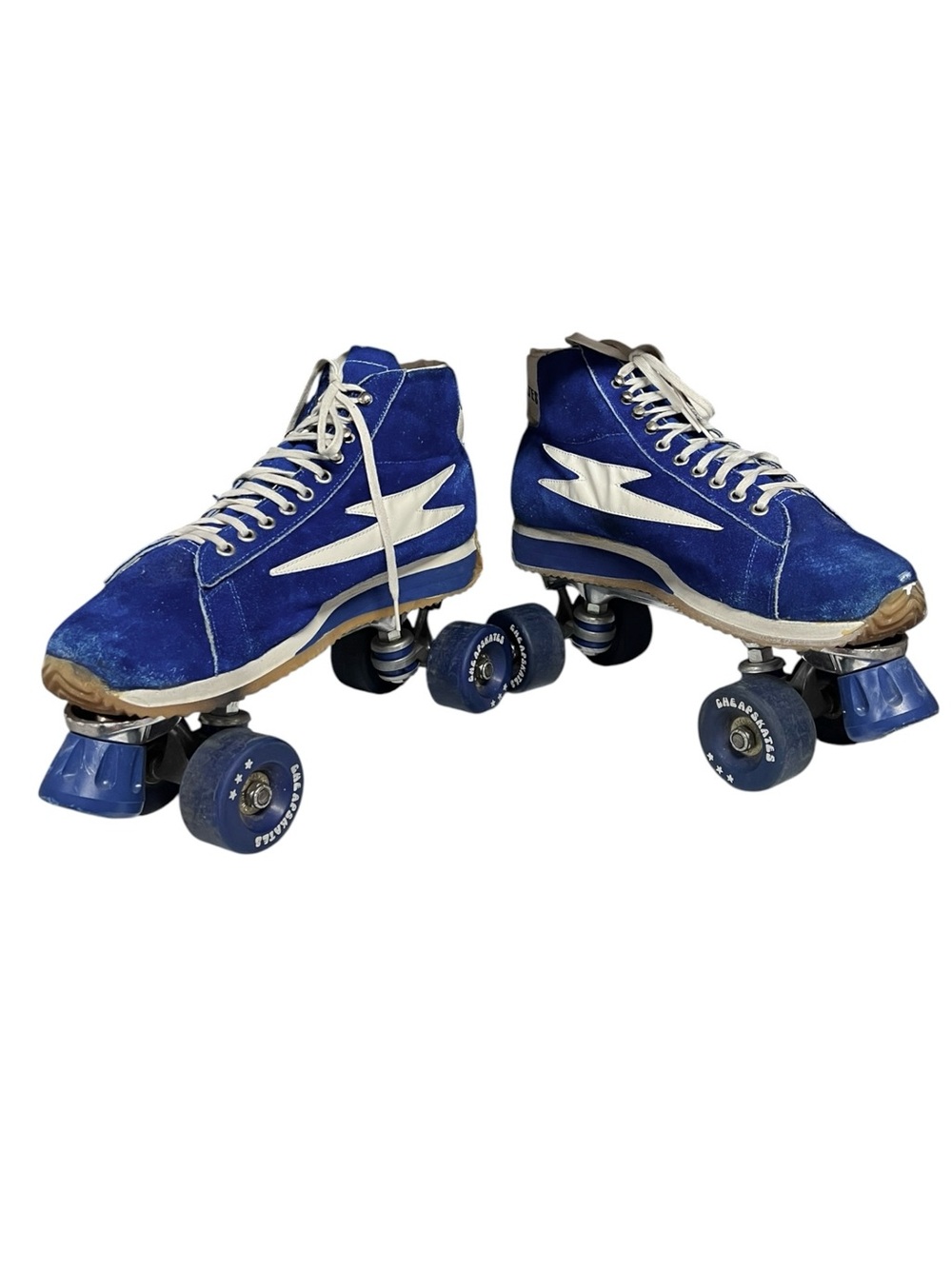 🌻Vintage Cheapskates California Roller Skates Blue Suede 1970s Retro Size 12 - Picture 8 of 15